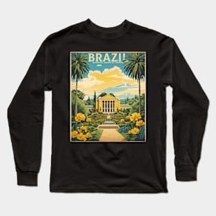 Botanical Garden of Curitiba Brazil Vintage Tourism Travel Poster Long Sleeve T-Shirt